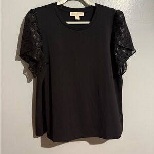 MICHAEL Michael Kors Black Lace Sleeve Blouse